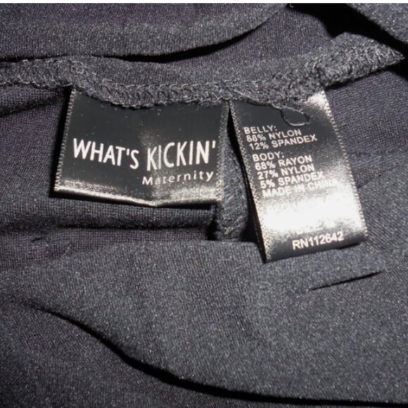 What’s Kicking Women's Pants Black Legging Stretch Maternity Size M - Picture 1 of 2